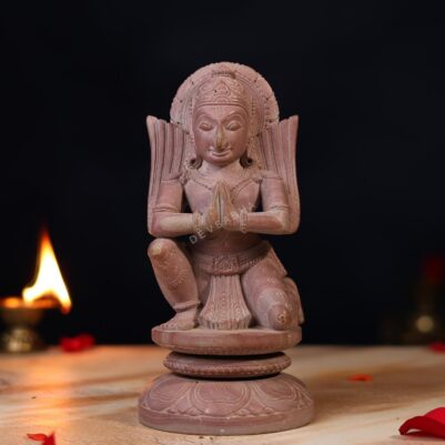 Pink Stone Garuda Statue – 8 Inch Handcrafted Murti