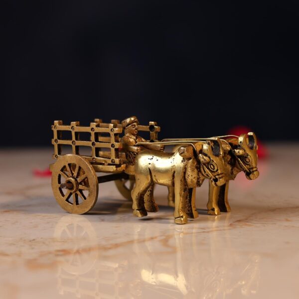 Brass Bullock Cart – 2 Inch Handcrafted Decorative Miniature