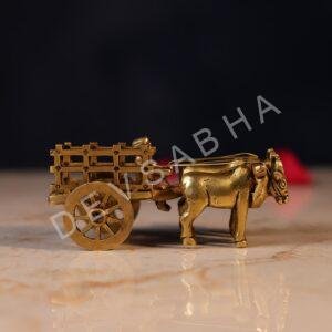 Brass Bullock Cart – 2 Inch Handcrafted Decorative Miniature