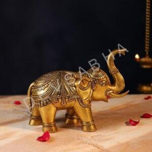 Elegant Brass Elephant – 6.5 Inch Handcrafted Decorative Statue