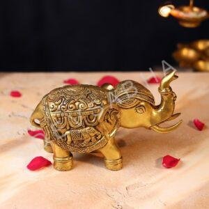 Brass Elephant – 5.5 Inch Handcrafted Decorative Statue