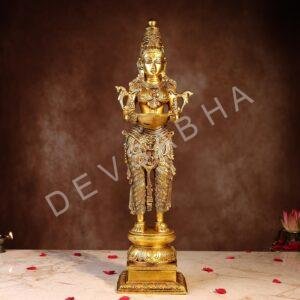 Brass Ledy Lamp – 23.5 Inch Handcrafted Decorative  Lamp