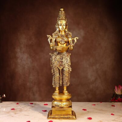 Brass Ledy Lamp – 23.5 Inch Handcrafted Decorative  Lamp