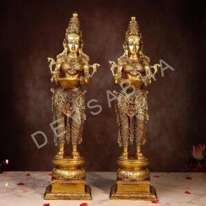 Brass Ledy Lamp Pair – 23.5 Inch Handcrafted Decorative Lamps