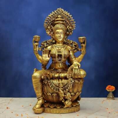Large Brass Laxmi Idol – 24 Inches – Divine Maa Lakshmi Statue