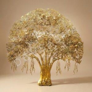 Large Size Brass Wall Hanging Kalpavriksha Tree – 65 Inches – Grand Handcrafted Divine Tree of Life Wall Art