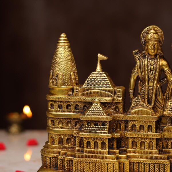 Brass Wall Hanging Ayodhya Ram Mandir Idol – 8.3 Inches | Sacred & Decorative Wall Art