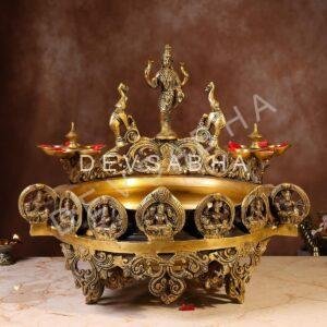 Brass Ashta Laxmi Urli – 16 Inches | Traditional Pooja & Decorative Urlie