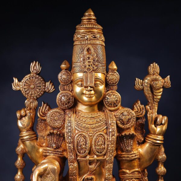 Super Fine Large Brass Tirupati Balaji Idol – 39 Inches | Grand Divine Temple Statue