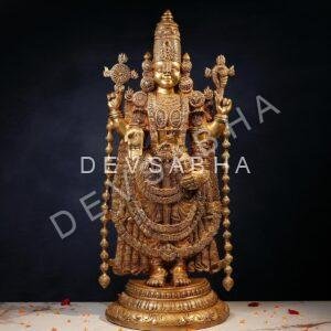 Super Fine Large Brass Tirupati Balaji Idol – 39 Inches | Grand Divine Temple Statue
