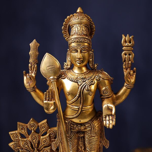 Superfine Elegant Brass Lord Murugan Idol – 18.5 Inches