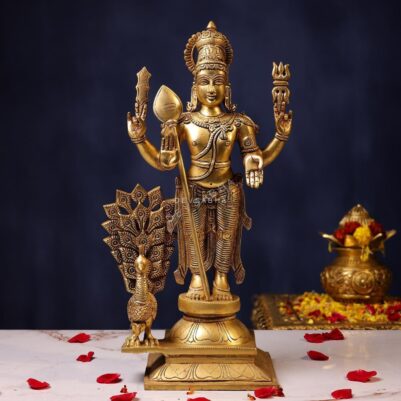 Superfine Elegant Brass Lord Murugan Idol – 18.5 Inches