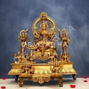 Large Bronze Lalitha Devi Tripura Sundari Darbar Idol – 23 Inches | Divine Shakti Sculpture