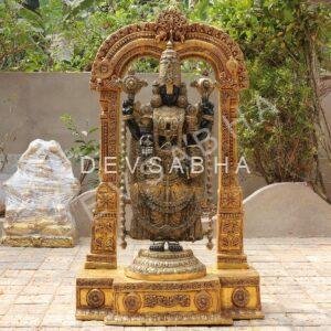 Brass Black Colour Tirupati Balaji Idol with Frame – 60 Inches