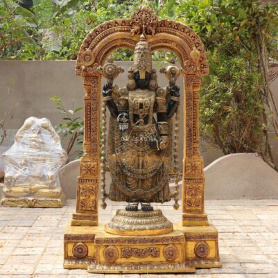 Brass Black Colour Tirupati Balaji Idol with Frame – 60 Inches