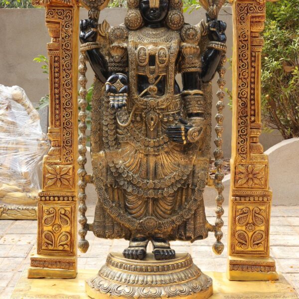 Brass Black Colour Tirupati Balaji Idol with Frame – 60 Inches