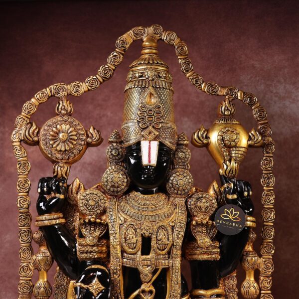 Large Brass Black Tirupati Balaji Idol – 48 Inches