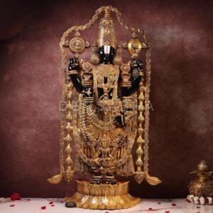 Large Brass Black Tirupati Balaji Idol – 48 Inches