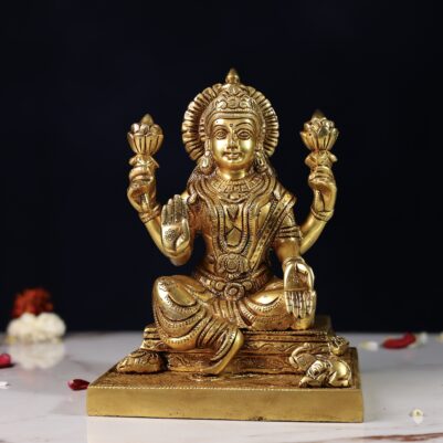 Brass Goddess Laxmi Idol – 9 Inches