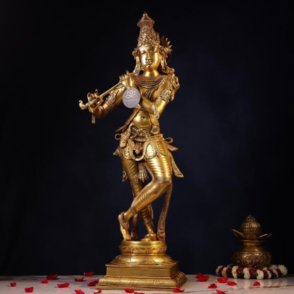 Brass Krishna Idol height 35 Inches