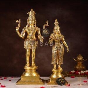 Brass Lord Shiva Parvati Idol – 21.5 Inches