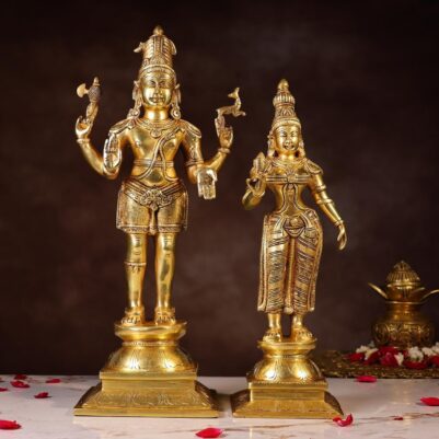 Brass Lord Shiva Parvati Idol – 21.5 Inches
