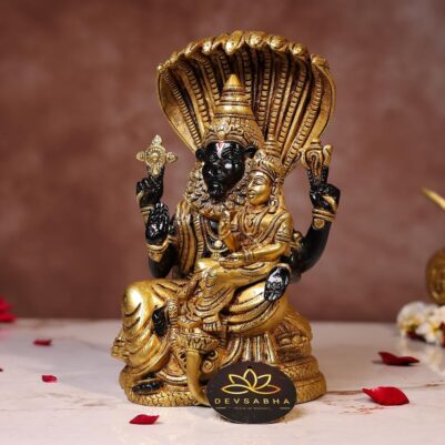Brass Laxmi Narasimha Black Colour Idol – 11.5 Inches