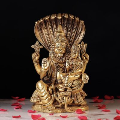 Brass Laxmi Narasimha Idol – 11.5 Inches