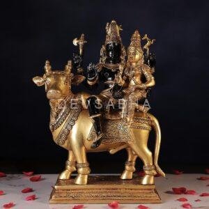 Brass Black Colour Shiva Parvati Idol – 15.7 Inches