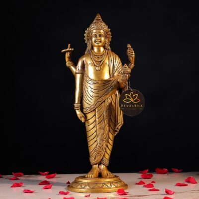 Brass Dhanavantri Statue – 17 Inches