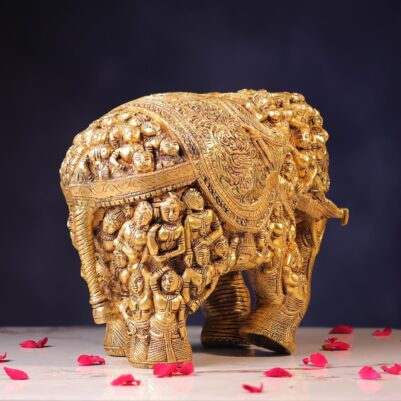 Royal Brass Elephant Statue – 11 Inches