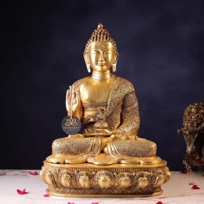 Brass Large Size Buddha Statue – 22.5 Inches