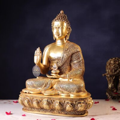 Brass Large Size Buddha Statue – 22.5 Inches
