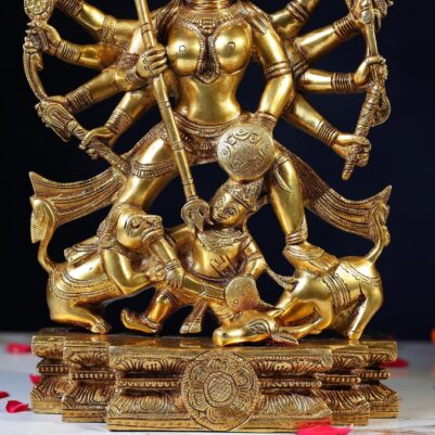 Brass Mahishasura Mardini Idol – 14 Inches