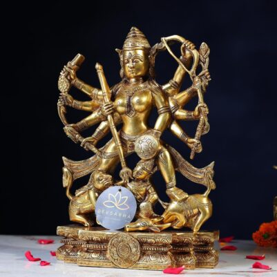 Brass Mahishasura Mardini Idol – 14 Inches