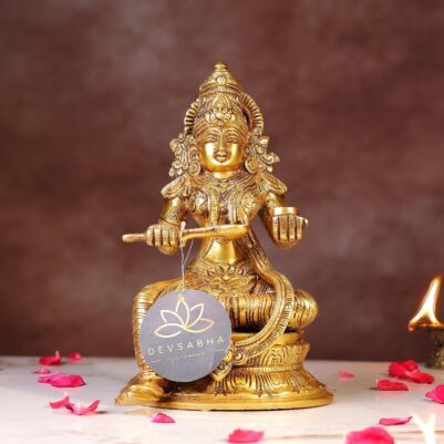 Beautiful Brass Annapurna Statue – 10 Inches