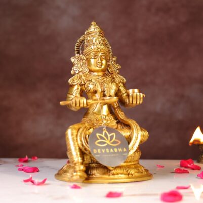 Beautiful Brass Annapurna Statue – 10 Inches