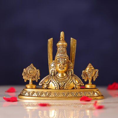 Brass Tirupati Balaji Idol with Shankha Chakra Namah – 5.5 Inches