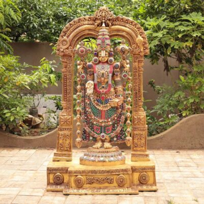 Brass Colourful Stone Tirupati Balaji Idol Height 60 Inches