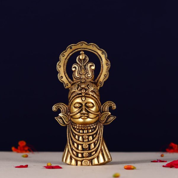 brass lord khatu shyam idol height 7.2 inch