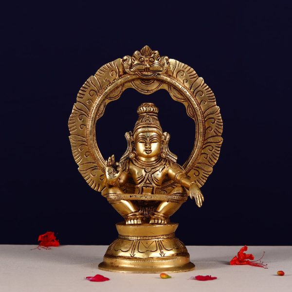 brass lord ayyappa ayyappan idol height 10 inch