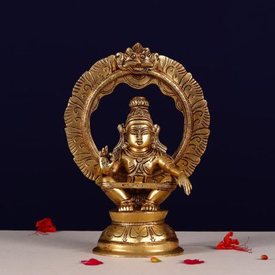 brass lord ayyappa ayyappan idol height 10 inch