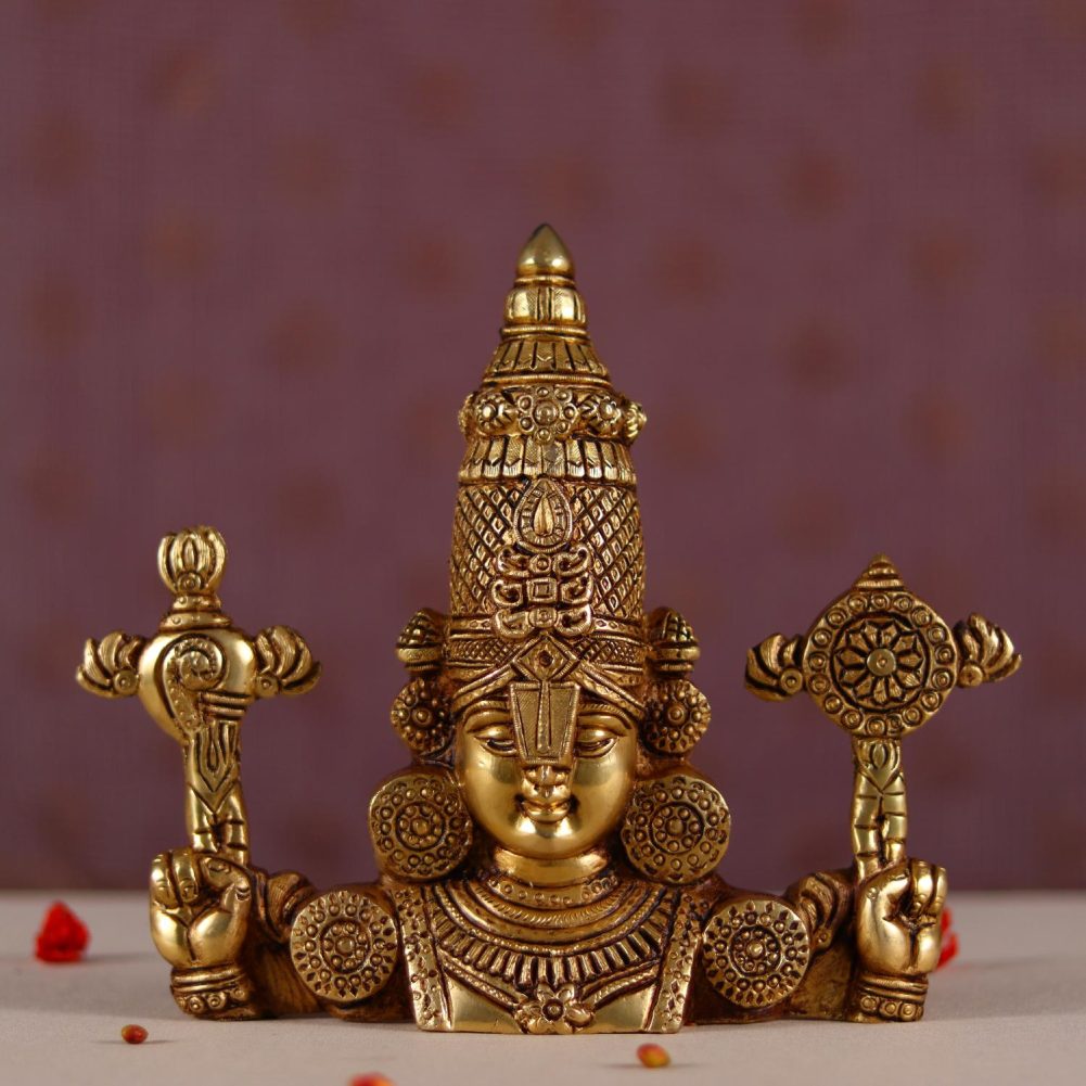 wall hanging brass tirupati balaji venkateshwar height 9 inch