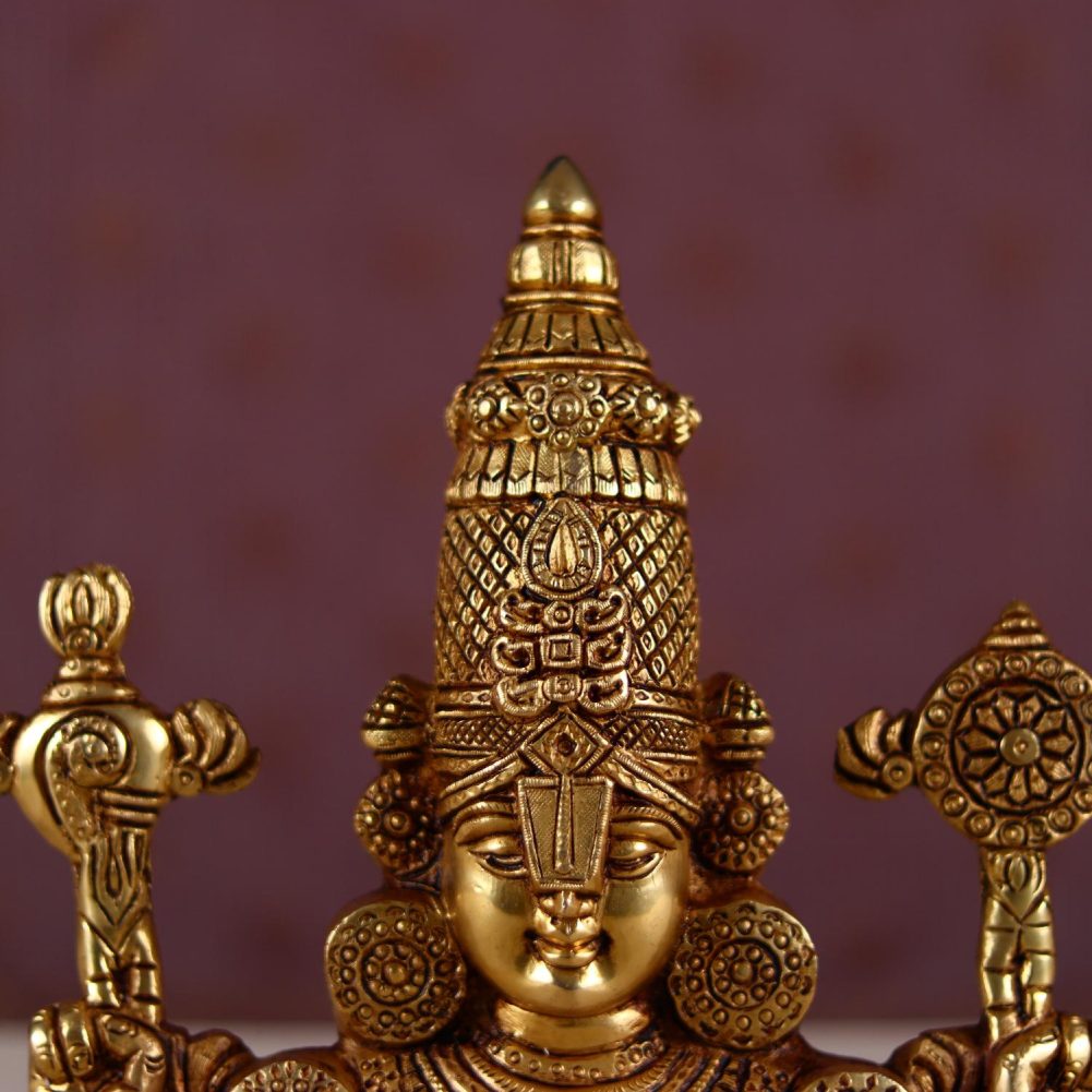 wall hanging brass tirupati balaji venkateshwar height 9 inch