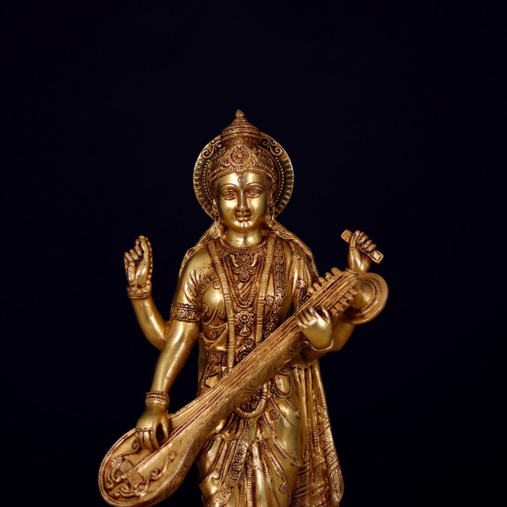 brass saraswati mata idol height 24 inches