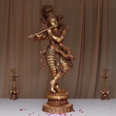 brass krishna idol large size
