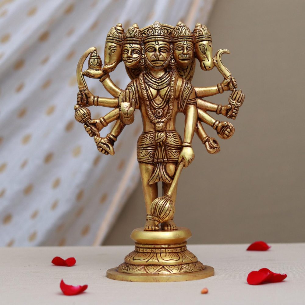 brass panchamukhi hanuman