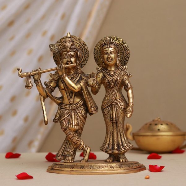 brass radha krishna