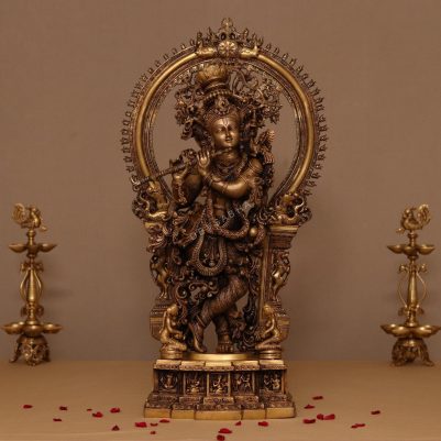 Brass krishna idol
