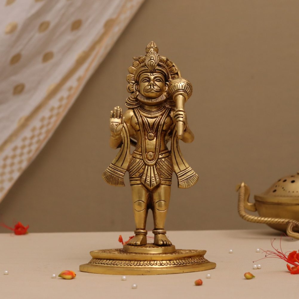 brass standing hanuman